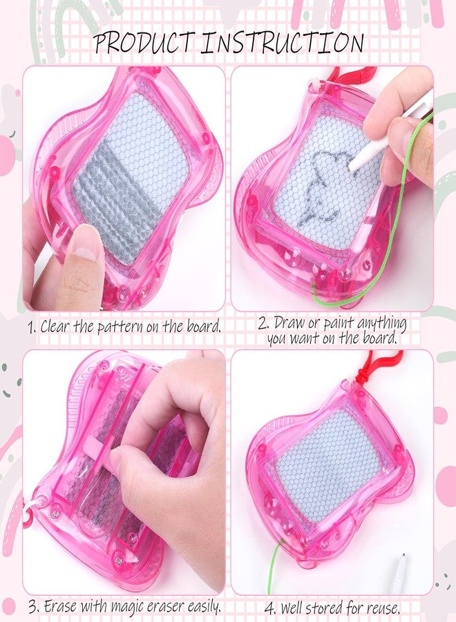 Aodaer 36 Pieces Mini Magnetic Drawing Board with Pen 4 Inch Backpack Keychain Clip Drawing Boards Erasable Doodle Board Sketch Pad Drawing Tablet for Birthday Gifts Car Trip Educational Toys - Image 3